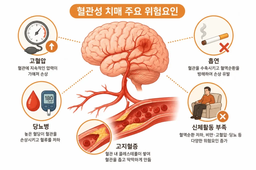 혈관성 치매 위험 요인 의학 일러스트