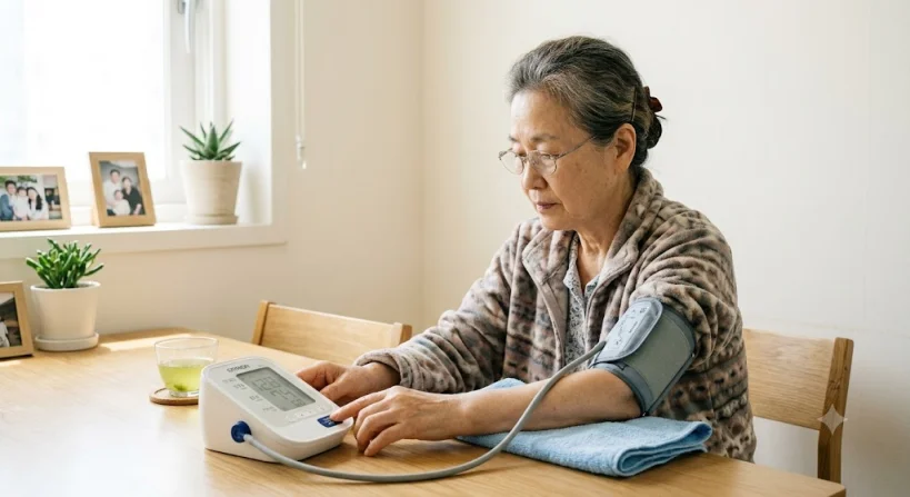 가정에서 혈압을 측정하는 한국 노인