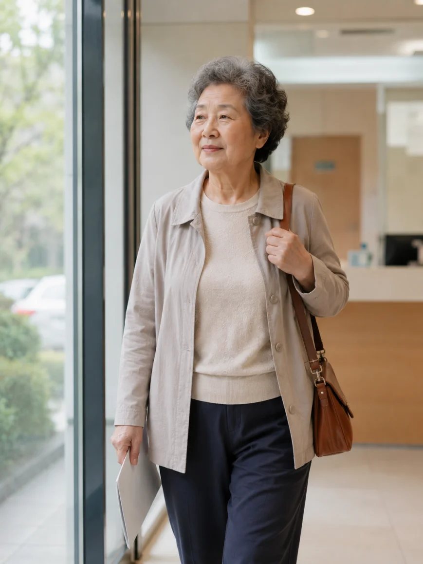 검사를 마치고 안심한 표정의 어르신