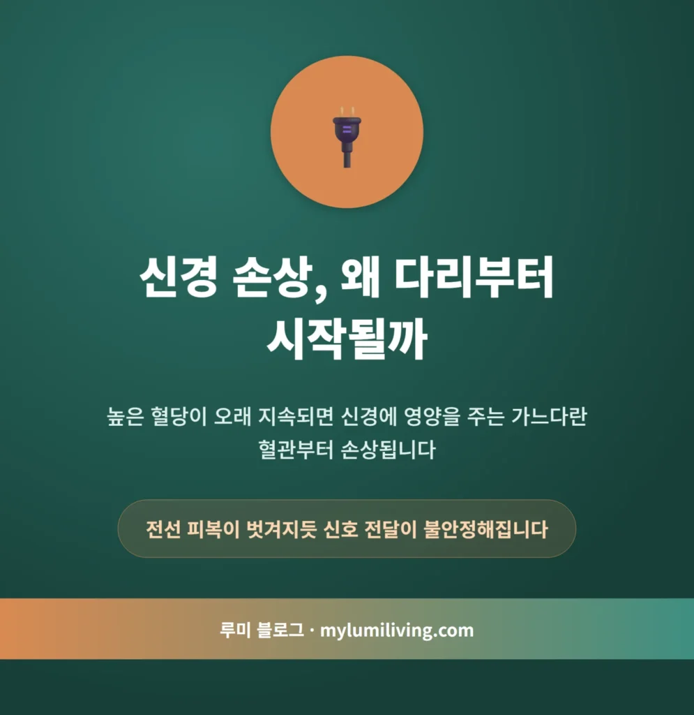 당뇨로 다리가 저리는 원인 설명 카드