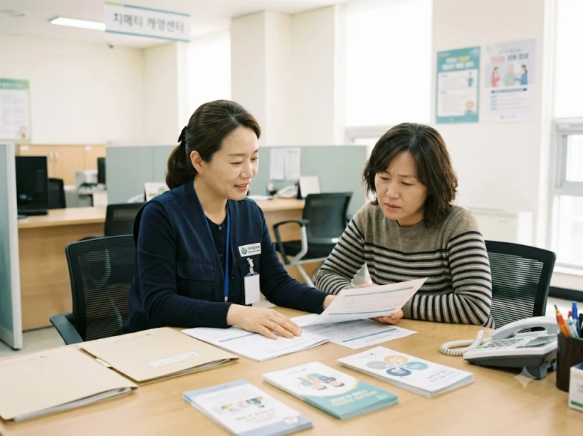 보건소 치매안심센터 상담 창구 모습