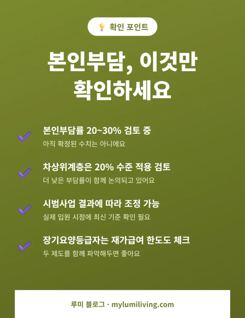 본인부담률 체크리스트 인포그래픽