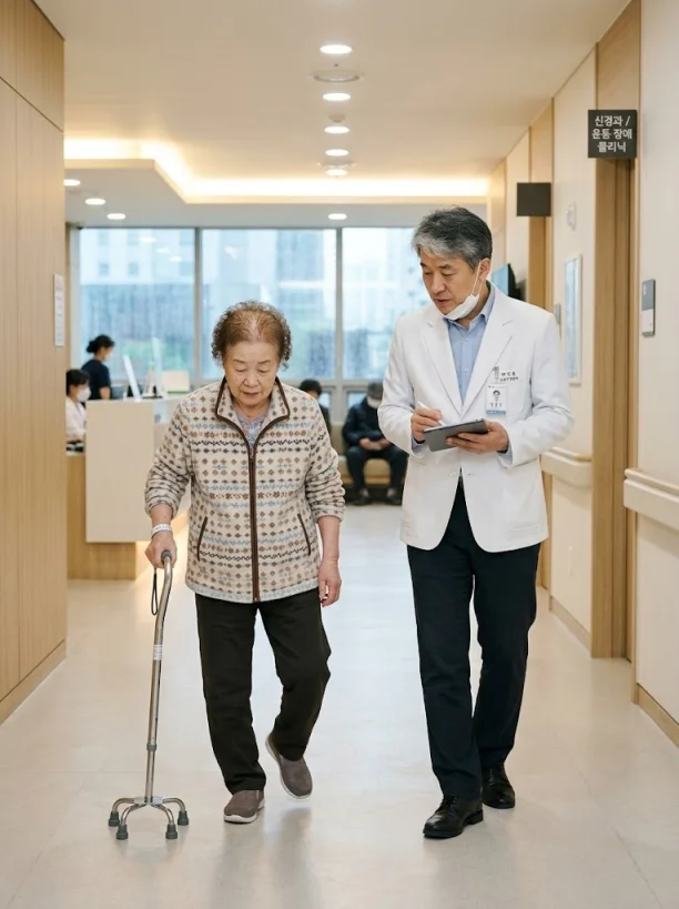 신경과 운동장애클리닉에서 진료를 받는 고령 환자